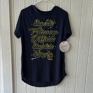NWT Harry Potter Spells Navy Blue Graphic T-Shirt Short Sleeve sz XL